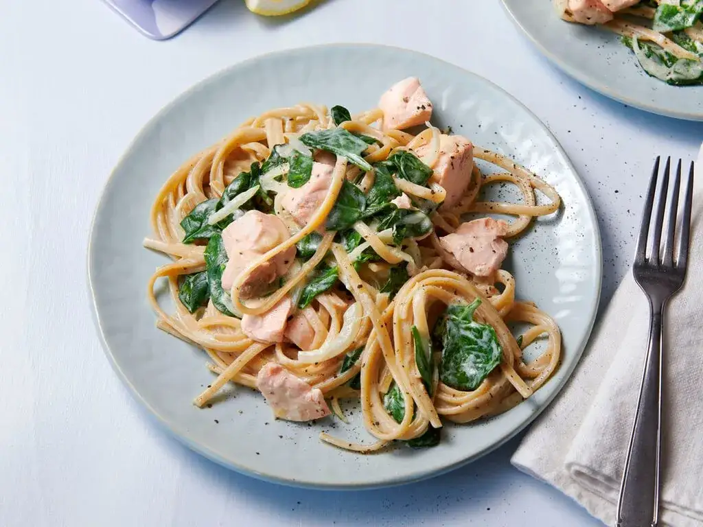 Lachs Spinat Pasta